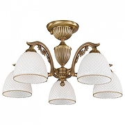 Люстра на штанге Reccagni Angelo 8601 PL 8621/5 цвет плафона/подвески Белый, цвет арматуры Бронза