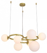 Люстра Lussole Downey LSP-8804 цвет плафона/подвески Белый, цвет арматуры Золото-1