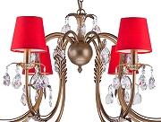 Люстра Arti Lampadari Meranola Meranola E 1.1.8 AG цвет плафона/подвески Красный, Прозрачный, цвет арматуры Золото-2