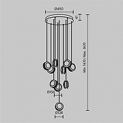 Люстра Maytoni Pharao MOD361PL-L41BS3K цвет плафона/подвески Прозрачный, цвет арматуры Латунь, Черный-10