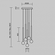 Люстра Maytoni Bubble dream MOD383PL-L16BBS3K цвет плафона/подвески Прозрачный, цвет арматуры Латунь, Черный-10