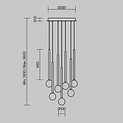 Люстра Maytoni Bubble dream MOD383PL-L20BBS3K цвет плафона/подвески Прозрачный, цвет арматуры Латунь, Черный-10