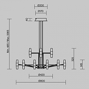 Люстра Maytoni Arana MOD401PL-L108BS3K цвет плафона/подвески Белый, Прозрачный, цвет арматуры Латунь-6