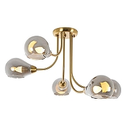 Люстра MyFar Milagros MR1280-5C цвет плафона/подвески Дымчатый, цвет арматуры Латунь-1
