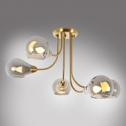 Люстра MyFar Milagros MR1280-5C цвет плафона/подвески Дымчатый, цвет арматуры Латунь-3
