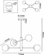 Люстра на штанге MyFar Solve MR1320-4P цвет плафона/подвески Белый, цвет арматуры Никель-5