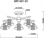Люстра на штанге MyFar Lisa MR1481-5C цвет шампань-5