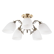 Люстра на штанге MyFar Biene MR1521-5C цвет плафона/подвески Белый, цвет арматуры Бронза-2