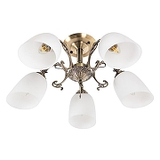 Люстра на штанге MyFar Biene MR1521-5C цвет плафона/подвески Белый, цвет арматуры Бронза-3