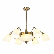 Люстра на штанге MyFar Ceiling MR1523-8C цвет плафона/подвески Белый, цвет арматуры Бронза-2