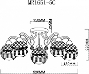 Люстра MyFar Frank MR1651-5C цвет плафона/подвески Белый, Бронза, цвет арматуры Бронза-6