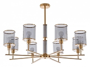 Люстра на штанге MyFar Alen MR1911-8P цвет плафона/подвески Прозрачный, цвет арматуры Латунь