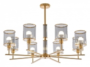 Люстра на штанге MyFar Alen MR1911-8P цвет плафона/подвески Прозрачный, цвет арматуры Латунь-1