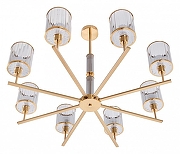 Люстра на штанге MyFar Alen MR1911-8P цвет плафона/подвески Прозрачный, цвет арматуры Латунь-2