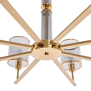 Люстра на штанге MyFar Alen MR1911-8P цвет плафона/подвески Прозрачный, цвет арматуры Латунь-4