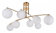 Люстра на штанге MyFar Aerton MR1941-8C цвет плафона/подвески Белый, цвет арматуры Латунь-1