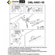Подсветка для картин Omnilux Dudda OML-09901-08 цвет плафона/подвески Прозрачный, цвет арматуры Хром-8