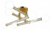Люстра на штанге Omnilux Bucine OML-29507-08 цвет плафона/подвески Белый, цвет арматуры Латунь