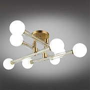 Люстра на штанге Omnilux Bucine OML-29507-08 цвет плафона/подвески Белый, цвет арматуры Латунь-1