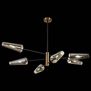 Люстра на штанге ST-Luce Morave SL1209.302.06 цвет плафона/подвески Светло-серый, цвет арматуры Бронза, Черный-2
