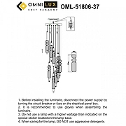 Люстра Omnilux Vepri OML-51806-37 цвет плафона/подвески Прозрачный, цвет арматуры Латунь-9