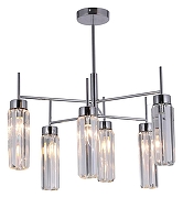 Люстра на штанге Omnilux Panvenan OML-68507-06 цвет плафона/подвески Прозрачный, цвет арматуры Хром-1