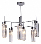 Люстра на штанге Omnilux Panvenan OML-68507-06 цвет плафона/подвески Прозрачный, цвет арматуры Хром