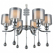 Люстра Omnilux Giarre OML-56003-06 цвет плафона/подвески Белый, Коричневый, цвет арматуры Хром