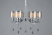 Люстра Omnilux Giarre OML-56003-06 цвет плафона/подвески Белый, Коричневый, цвет арматуры Хром-5