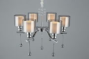 Люстра Omnilux Giarre OML-56003-06 цвет плафона/подвески Белый, Коричневый, цвет арматуры Хром-6
