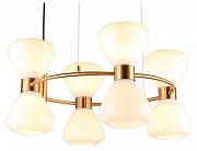 Люстра Omnilux Trevasco OML-59603-08 цвет плафона/подвески Белый, цвет арматуры Бронза