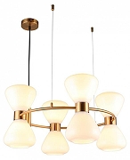 Люстра Omnilux Trevasco OML-59603-08 цвет плафона/подвески Белый, цвет арматуры Бронза-1