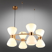 Люстра Omnilux Trevasco OML-59603-08 цвет плафона/подвески Белый, цвет арматуры Бронза-9