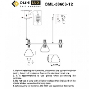 Люстра Omnilux Trevasco OML-59603-12 цвет плафона/подвески Белый, цвет арматуры Бронза-10