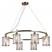 Люстра Omnilux Lanloup OML-59803-06 цвет плафона/подвески Прозрачный, цвет арматуры Бронза-1