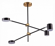 Люстра на штанге ST-Luce Rodr1go SL1604.432.04 цвет плафона/подвески Черный, цвет арматуры Латунь, Черный
