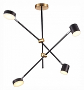 Люстра на штанге ST-Luce Rodr1go SL1604.432.04 цвет плафона/подвески Черный, цвет арматуры Латунь, Черный-2