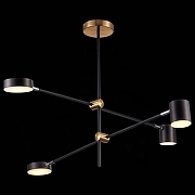 Люстра на штанге ST-Luce Rodr1go SL1604.432.04 цвет плафона/подвески Черный, цвет арматуры Латунь, Черный-3