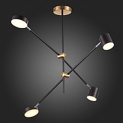 Люстра на штанге ST-Luce Rodr1go SL1604.432.04 цвет плафона/подвески Черный, цвет арматуры Латунь, Черный-6
