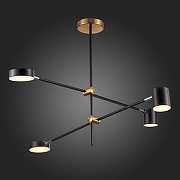 Люстра на штанге ST-Luce Rodr1go SL1604.432.04 цвет плафона/подвески Черный, цвет арматуры Латунь, Черный-8