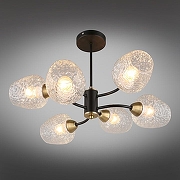 Люстра на штанге Omnilux Pavarolo OML-67807-06 цвет плафона/подвески Прозрачный, цвет арматуры Черный-1