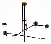 Люстра на штанге ST-Luce Rodr1go SL1604.432.06 цвет плафона/подвески Черный, цвет арматуры Латунь, Черный-1