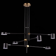 Люстра на штанге ST-Luce Rodr1go SL1604.432.06 цвет плафона/подвески Черный, цвет арматуры Латунь, Черный-4