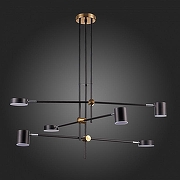 Люстра на штанге ST-Luce Rodr1go SL1604.432.06 цвет плафона/подвески Черный, цвет арматуры Латунь, Черный-8