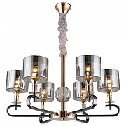 Люстра Omnilux Ausonia OML-68703-06 цвет плафона/подвески Светло-серый, цвет арматуры Золото-1