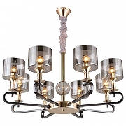 Люстра Omnilux Ausonia OML-68703-08 цвет плафона/подвески Светло-серый, цвет арматуры Золото-1