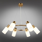 Люстра Omnilux Ales OML-69103-06 цвет плафона/подвески Белый, цвет арматуры Латунь-2