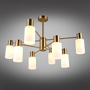Люстра на штанге Omnilux Ales OML-69107-08 цвет плафона/подвески Белый, цвет арматуры Латунь-1