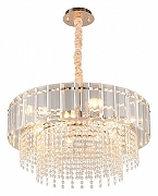 Люстра Omnilux Oliveri OML-69613-10 цвет плафона/подвески Светло-серый, Прозрачный, цвет арматуры Золото-1