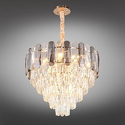 Люстра Omnilux Lario OML-89703-12 цвет плафона/подвески Светло-серый, Прозрачный, цвет арматуры Золото-2